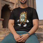 Camiseta Básica Masculina Dinheiro Em Chamas 100% Algodão Premium - Preto