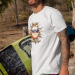 Camiseta Básica Masculina Sol Engraçado Trocadilho 100% Algodão Premium - Branco