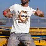 Camiseta Básica Masculina Sol Engraçado Trocadilho 100% Algodão Premium - Branco