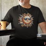Camiseta Básica Masculina Sol Engraçado Trocadilho 100% Algodão Premium - Preto