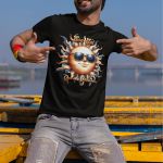 Camiseta Básica Masculina Sol Engraçado Trocadilho 100% Algodão Premium - Preto