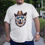 Camiseta Básica Masculina Cachorro Xerife Country 100% Algodão Premium - Branco