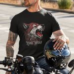 Camiseta Básica Masculina Lobo Solitário 100% Algodão Premium - Preto