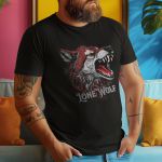 Camiseta Básica Masculina Lobo Solitário 100% Algodão Premium - Preto