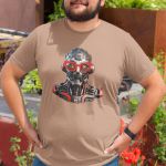 Camiseta Básica Masculina Robô Androide Inteligência Artificial 100% Algodão Premium - Caqui