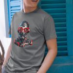 Camiseta Básica Masculina Robô Androide Inteligência Artificial 100% Algodão Premium - Chumbo