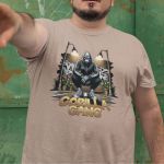 Camiseta Básica Masculina Gorilla Gang Streetwear 100% Algodão Premium - Caqui