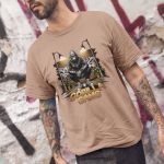 Camiseta Básica Masculina Gorilla Gang Streetwear 100% Algodão Premium - Caqui