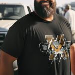 Camiseta Básica Masculina Logo Mascote Futebol Americano 100% Algodão Premium - Preto