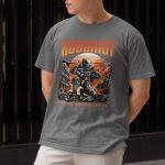Camiseta Básica Masculina Roboriot Distopia Scifi 100% Algodão Premium - Chumbo