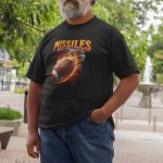 Camiseta Básica Masculina Bola Futebol Americano 100% Algodão Premium - Preto