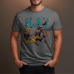 Camiseta Básica Masculina Esqueleto Basquete Slam 100% Algodão Premium - Chumbo
