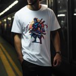 Camiseta Básica Masculina Samurai Ninja 100% Algodão Premium - Branco