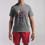 Camiseta Básica Masculina Samurai Ninja 100% Algodão Premium - Chumbo