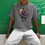 Camiseta Básica Masculina Samurai Ninja 100% Algodão Premium - Chumbo