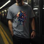 Camiseta Básica Masculina Samurai Ninja 100% Algodão Premium - Chumbo