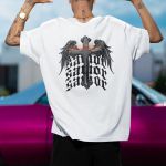Camiseta Básica Masculina Crucifixo Cristão Frente e Costas 100% Algodão Premium - Branco