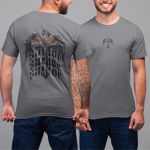 Camiseta Básica Masculina Crucifixo Cristão Frente e Costas 100% Algodão Premium - Chumbo