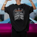 Camiseta Básica Masculina Crucifixo Cristão Frente e Costas 100% Algodão Premium - Preto