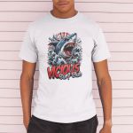 Camiseta Básica Masculina Surf Tubarão 100% Algodão Premium - Branco