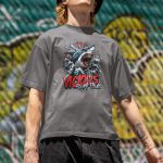 Camiseta Básica Masculina Surf Tubarão 100% Algodão Premium - Chumbo