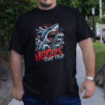 Camiseta Básica Masculina Surf Tubarão 100% Algodão Premium - Preto