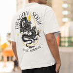 Camiseta Básica Masculina Dragão Chines Dragon Soul Frente E Costas 100% Algodão Premium - Branco