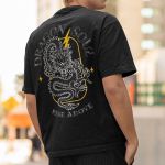 Camiseta Básica Masculina Dragão Chines Dragon Soul Frente E Costas 100% Algodão Premium - Preto