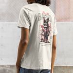 Camiseta Básica Masculina Bunny Board Skate Costas 100% Algodão Premium - Off White