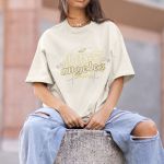 Camiseta Básica Unissex Los Angeles Streetwear 100% Algodão Premium - Off White