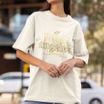 Camiseta Básica Unissex Los Angeles Streetwear 100% Algodão Premium - Off White