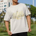 Camiseta Básica Unissex Los Angeles Streetwear 100% Algodão Premium - Off White
