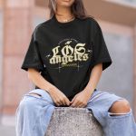 Camiseta Básica Unissex Los Angeles Streetwear 100% Algodão Premium - Preto