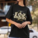 Camiseta Básica Unissex Los Angeles Streetwear 100% Algodão Premium - Preto