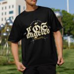 Camiseta Básica Unissex Los Angeles Streetwear 100% Algodão Premium - Preto