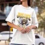 Camiseta Feminina Justice Anjo Direito Advogado 100% Algodão Premium - Branco