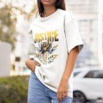 Camiseta Feminina Justice Anjo Direito Advogado 100% Algodão Premium - Branco