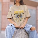 Camiseta Feminina Justice Anjo Direito Advogado 100% Algodão Premium - Caqui