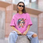 Camiseta Feminina Americana USA Bandeira 100% Algodão Premium - Rosa
