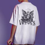 Camiseta Masculina Anjo Bíblico Wings Costas 100% Algodão Premium - Branco