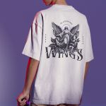 Camiseta Masculina Anjo Bíblico Wings Costas 100% Algodão Premium - Off White