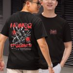 Camiseta Masculina Honra Samurai Frente E Costas 100% Algodão Premium - Preto