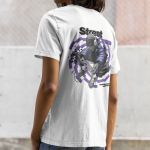 Camiseta Masculina Streetwear Trap Anime Frente E Costas 100% Algodão Premium - Branco