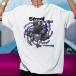Camiseta Masculina Streetwear Trap Anime Frente E Costas 100% Algodão Premium - Branco