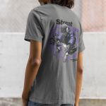 Camiseta Masculina Streetwear Trap Anime Frente E Costas 100% Algodão Premium - Chumbo