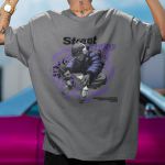Camiseta Masculina Streetwear Trap Anime Frente E Costas 100% Algodão Premium - Chumbo