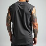 Camiseta Regata Masculina Machão Muscle Lisa 100% Algodão Premium - Chumbo