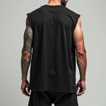 Camiseta Regata Masculina Machão Muscle Lisa 100% Algodão Premium - Preto