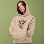 Moletom Unissex Canguru Alien Cowboy Com Capuz - Caqui