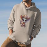 Moletom Unissex Canguru Alien Cowboy Com Capuz - Caqui